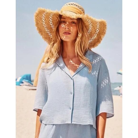 Andie Swim the Margarita Button Up Shirt in Mist Blue XS NWT - Picture 1 of 4